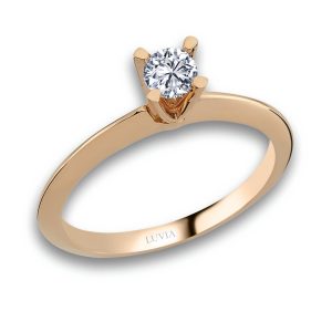 0,20 KARAT ÇAPRAZ TAKOZ TIRNAK TEKTAŞ ROSE YÜZÜK