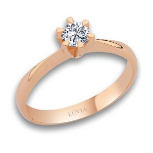 0,20 KARAT ALTI TIRNAK TEKTAŞ ROSE YÜZÜK